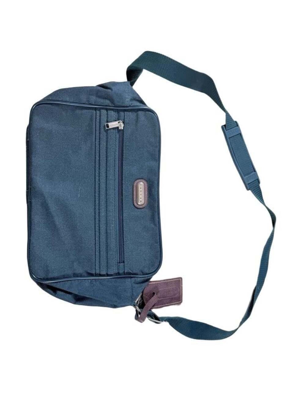 Jaguar Blue Travel Shoulder Bag with Durable Fabric and Leather Accents